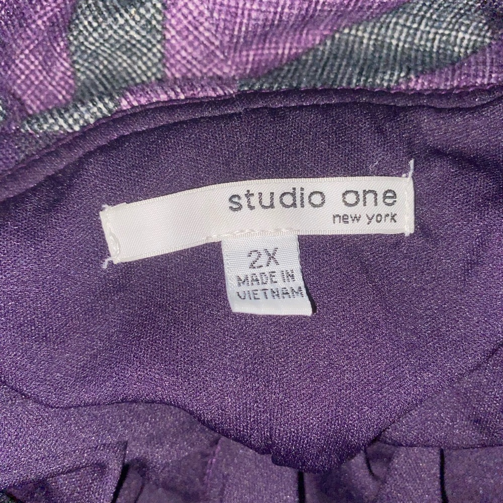 Studio One NY Plaid Cowl Neck Turtleneck Sweater Dress Size 2X - Picture 3 of 4